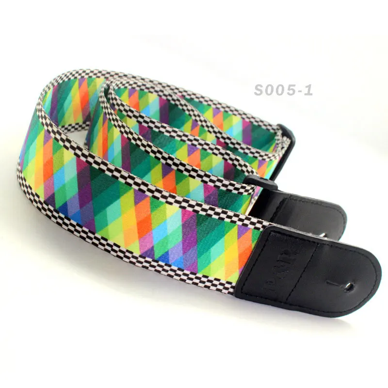 Thermal Transfer Printing Guitar Strap with PU Leather Head Electric Acoustic Folk Bass Belt | Спорт и развлечения