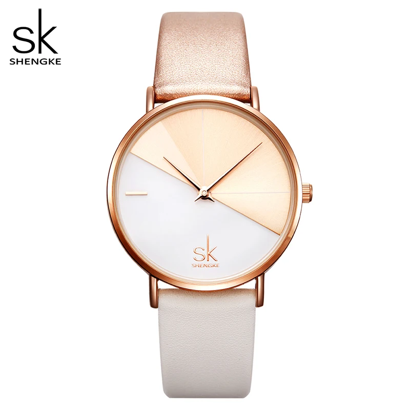 Reducido Shengke-Reloj para mujer con pulsera de cuero, cronógrafo vintage para mujer, de piel 16W5OrYo