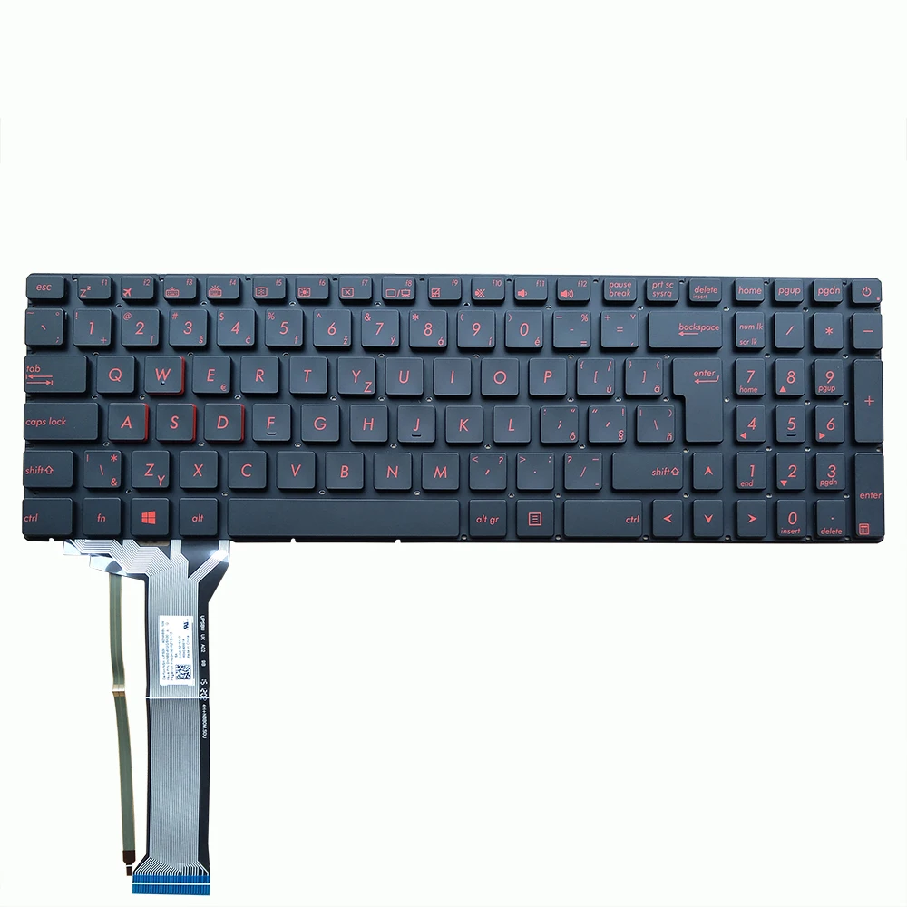 Retroiluminado para Asus Teclado vx cz Czech cs sk Eslováquia Azul Vermelho Grande Keycap 9z.n8bbu.s0c 0knb0-662gsk00 Rog Gl552 Gl552jx vw - Imagem 4