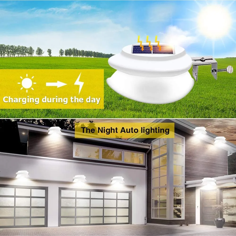 Pack De 6 Spots Solaires Muraux Extérieurs - 3 Températures De Couleur, IP65, Détecteur Crépuscule - Pour Jardin, Allée, Mur