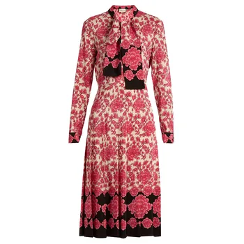 

2020 Autumn Women's Clothing Long Sleeve Bandage Dress Printed Floral Dress Knee-Length Fashion Dress Women's Clothes