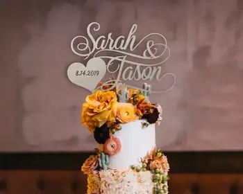 

Rustic Wedding Cake Topper, Bride and Groom Wedding Cake Topper, Personalized Wedding Cake Topper, Custom Cake Topper