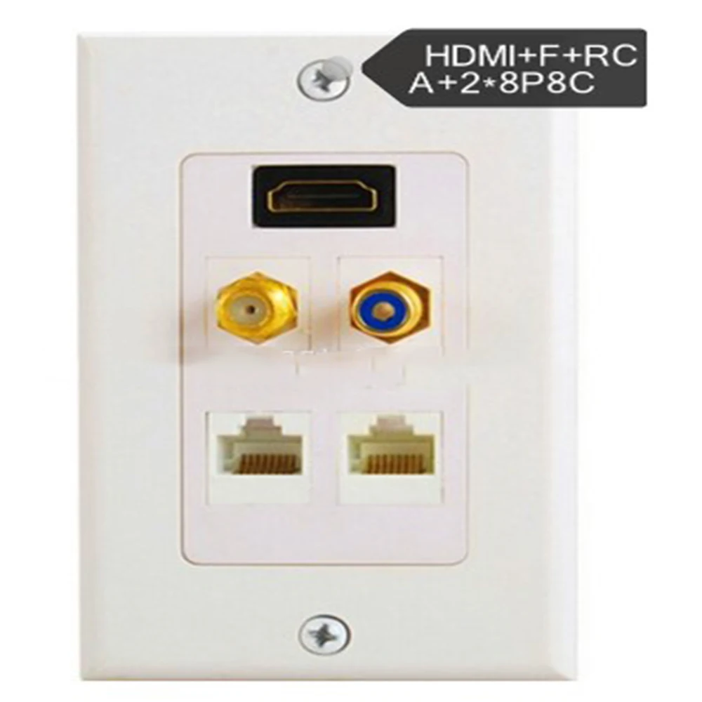 5 шт. HDMI Ethernet RJ45 RCA Коаксиальная настенная пластина Jack разъем Вставка розетка крышка панель