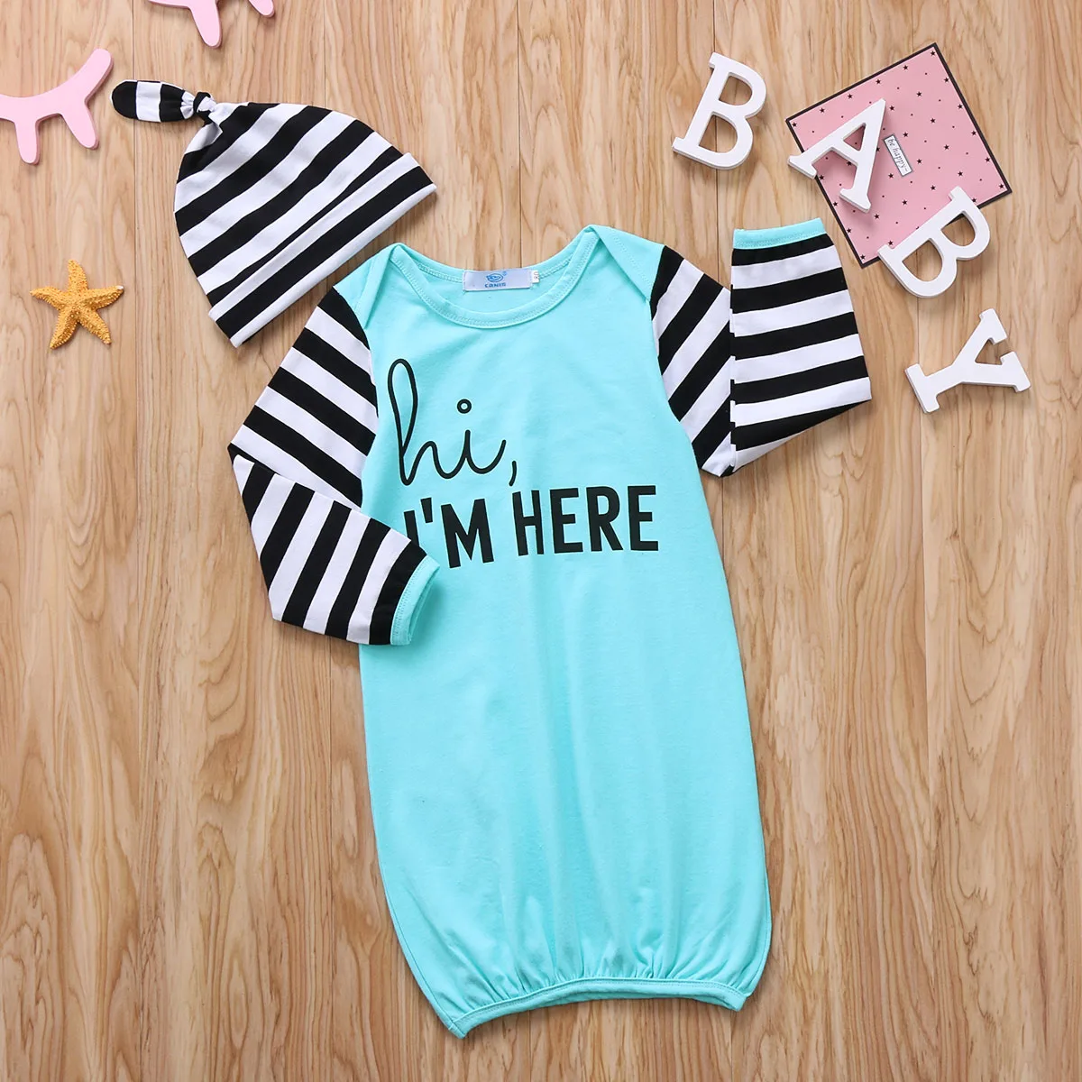  For Newborn Infant Baby Sleeping Bag with hat Sleepwear Set