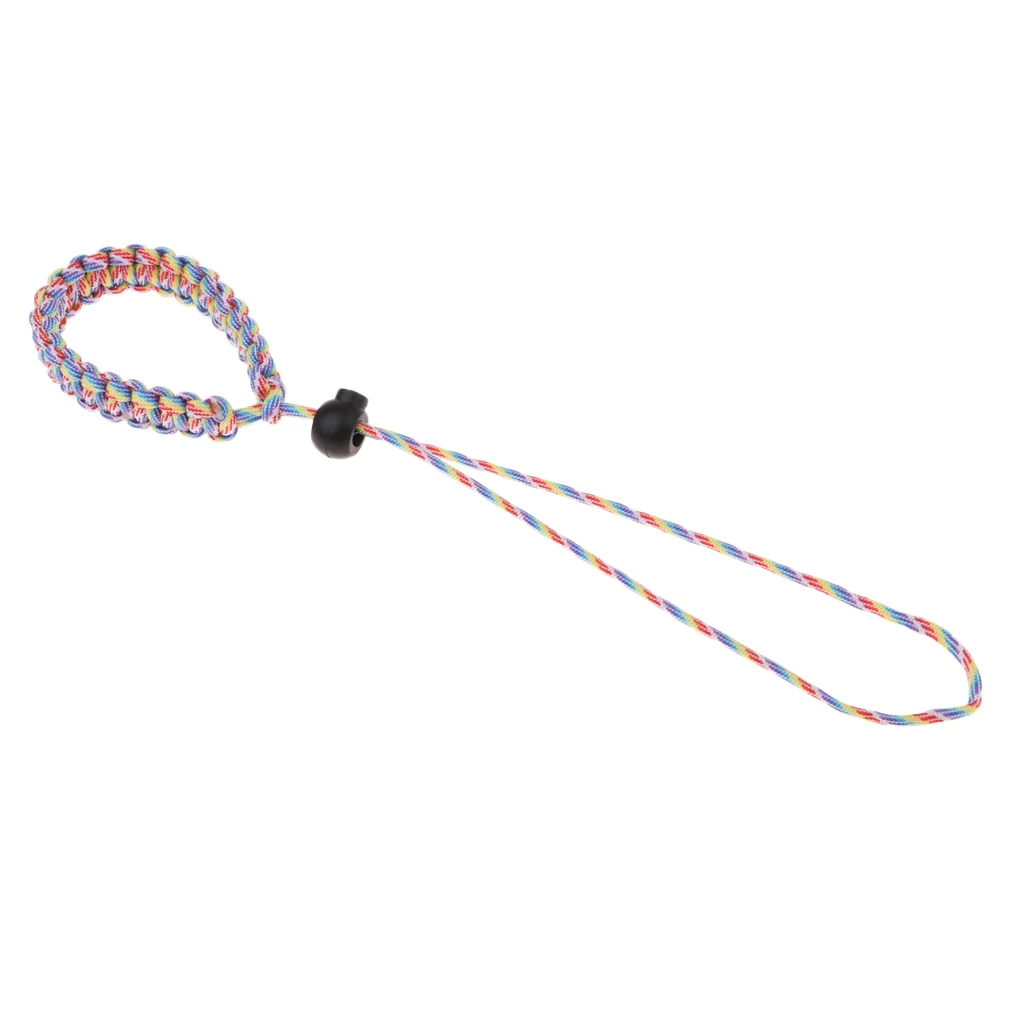 Ручной ремешок на запястье шнур Паракорд ремешок для фонарика камеры бинокулярный безопасности переноски веревки - Цвет: Rainbow Camo