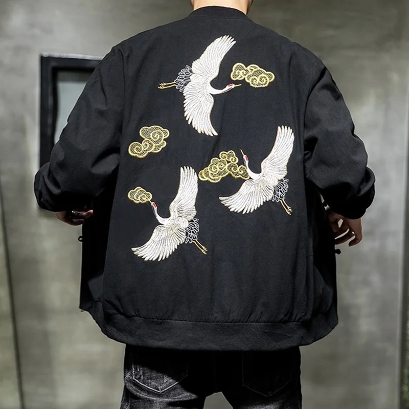 Winter Men Embroidery Baseball Jacket Thick Warm Harajuku Loose Coat Youth Ma-1 Bomber Jacket Male Japanese Streetwear KK3040