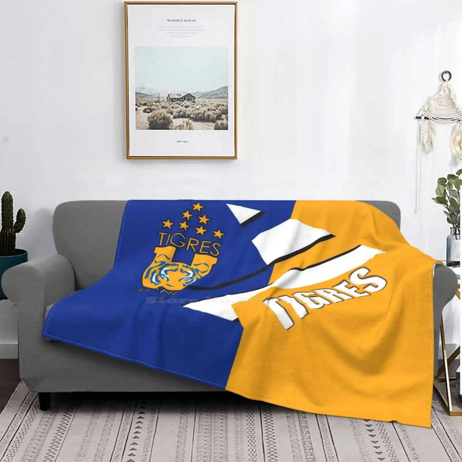 Tigres De Nuevo Leon Face Mask - Mascarilla Los Tigres De La Uanl Futbol Club Quattro Stagioni Confortevole Coperta Morbida Calda