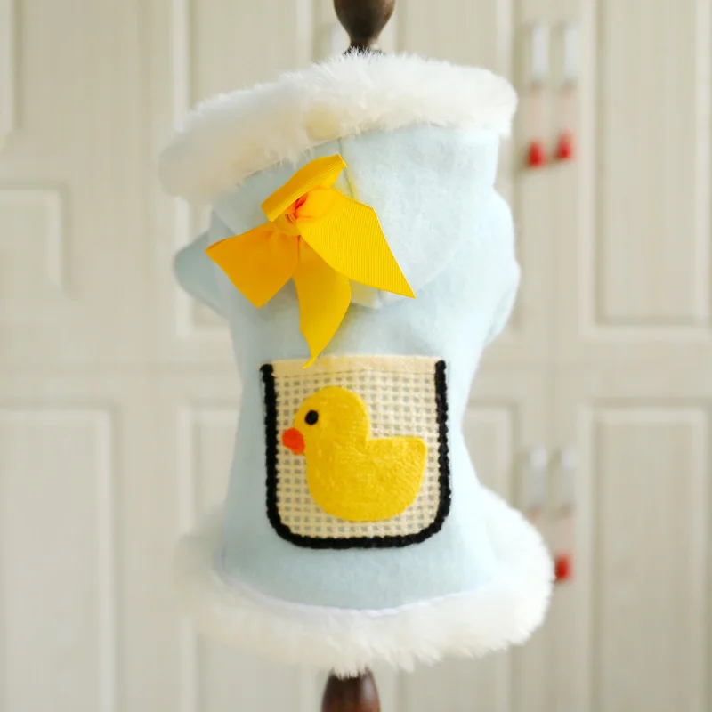 

PETCIECLE Pet Dress Teddy Pomeranian Bichon Dog Comfortable Autumn and Winter Thicken Cute Little Yellow Duck Jacket