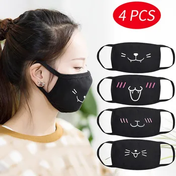 

Cute Pure Cotton Mouth Mask Cartoon Anime Print Washable Breathable Cartoon Mouth Cover Masks masque rigolo Reusable Mouth Mask