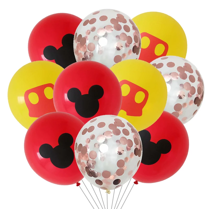 10 шт Микки Воздушные шары в форме мыши Дети День рождения декоративный воздушный шар воздушные гелиевые конфетти детский душ Красный Черный Минни латексный шар - Цвет: Оливковый
