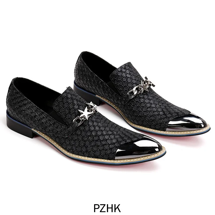 

2019 Leather Shoes Men Foreign Trade Leather Recreational Hairdresser Shoes Tip-toe Overhead Men's Iron-toe Personality Leat