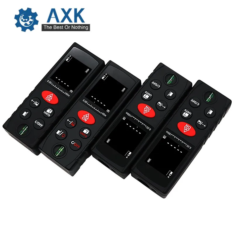 AXK Handheld Laser Distance Meter 40M 60M 80M 100M Mini Laser Rangefinder Laser Tape Range Finder Diastimeter Measure LT527
