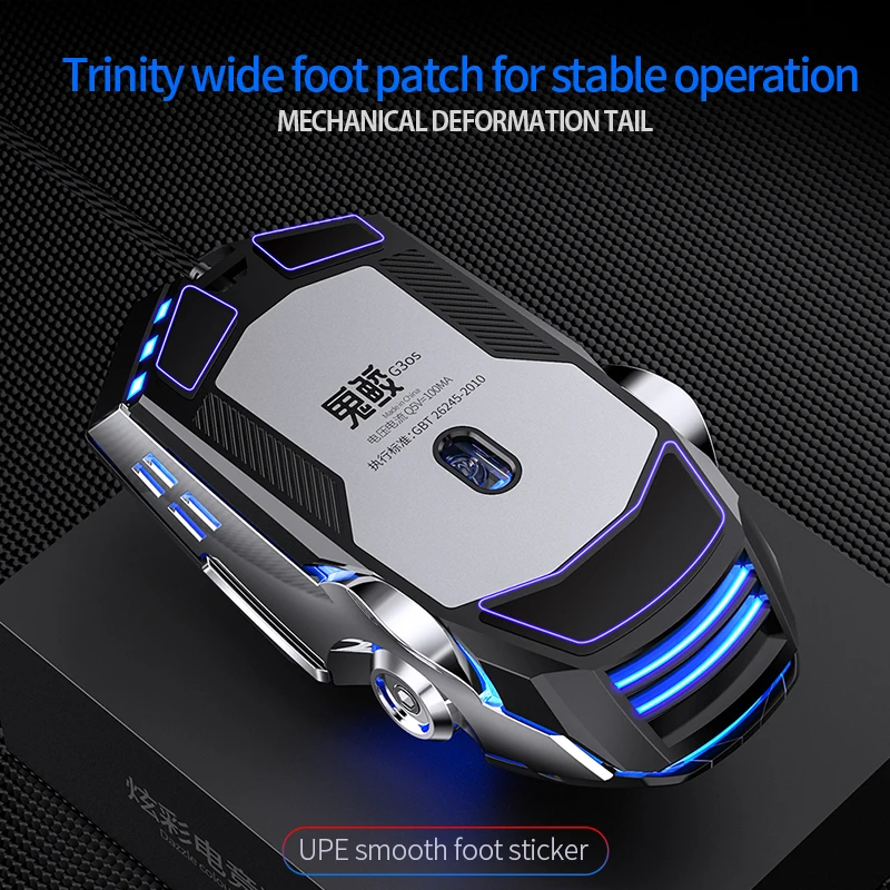 Ratón silencioso con cable USB, siete teclas, LED luminoso, para juegos, maquinaria para deportes electrónicos, Accesorios para ordenador portátil - Imagen 5