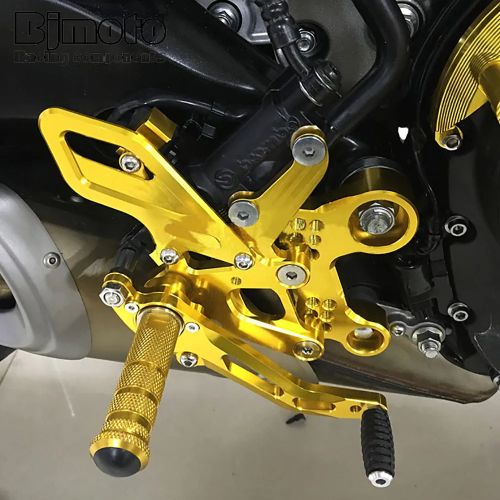 MT-09 для мотокросса, Регулируемые задние комплекты, подножки для ног для Yamaha MT09 MT 09 FZ09 2013- CNC, Алюминиевая задняя база