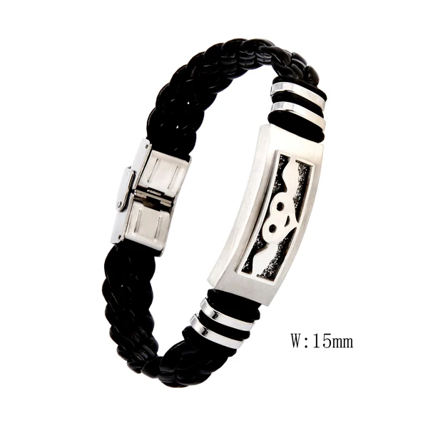 

RLX-64 925 Sterling Silver Sliding Black Leather Bracelet Clear CZ Bracelet Fits for Original Bracelets Jewelry 2018 Summer