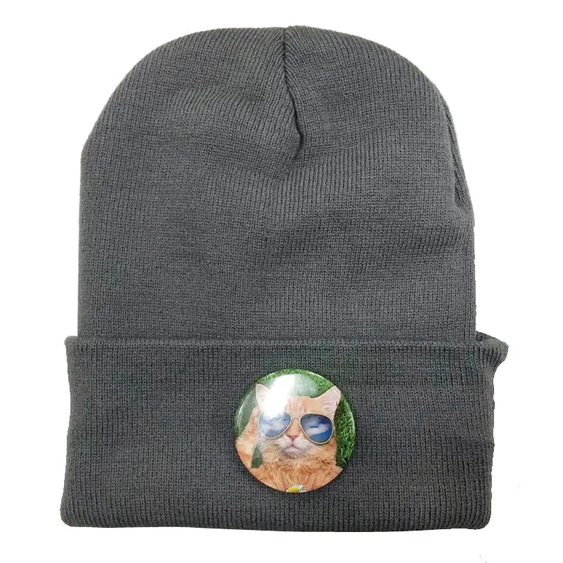 MYZOPER, модные, с принтом, значок Ad, унисекс, Skullies Beanies, сохраняющие тепло, новые, сделай сам, фото, хип-хоп, одноцветная Лыжная шапка, зимняя шапка