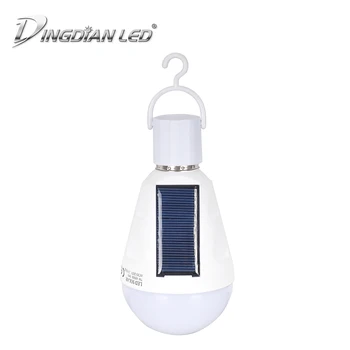

7W E27 Solar Powered LED Bulb Lamp 2-in-1 Portable Hanging Camping Tent Lantern AC85-265V Emergency Night Light LED Bulb Light
