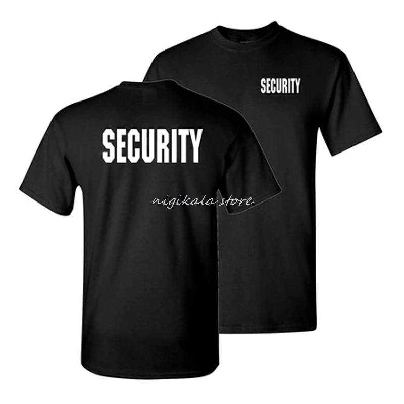 Security Front N Back Letter Print T Shirt Men new fashion short sleeve casual men's tee shirt drop shipping