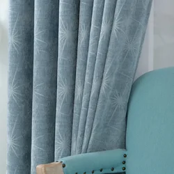 Cashmere Jacquard Nordic Modern Minimalist Shading Curtains for Living Dining Room Bedroom