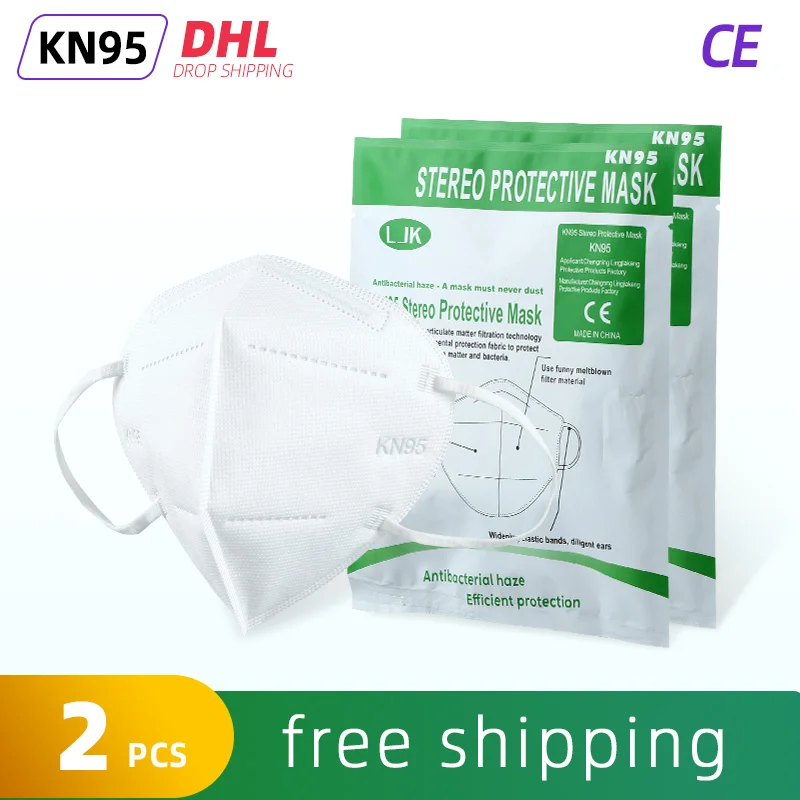 

2 Pcs Mask Safety Protective Face Mask Anti Pollution/fog/Filterability 95% Mask Breathable Mouth Face Masks