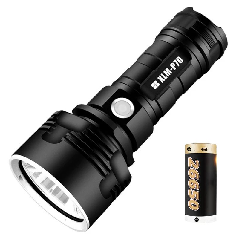 

Super Powerful LED Flashlight XHP70 Torch USB Rechargeable Waterproof Lamp Ultra Bright Lantern Camping(with Battery)