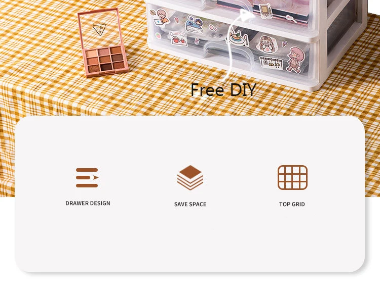 1/2/3 Layer Organizer For Cosmetics Jewelry Organizer Box Plastic Storage Container With Stickers Organizador Maquillaje