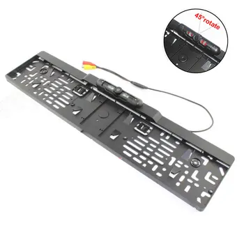 

European License Plate Parking Assist Car Accessories Long 45 Degree Rotated Rear View Reversing Camera Easy Install HD Vehicle