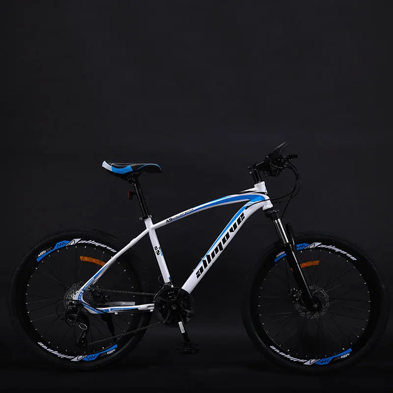 Горный велосипед 26 дюймов с переменной скоростью Скорость Double Shock дисковые тормоза для мужчин и женщин, студентов мужской дорожный велосипед - Цвет: White blue