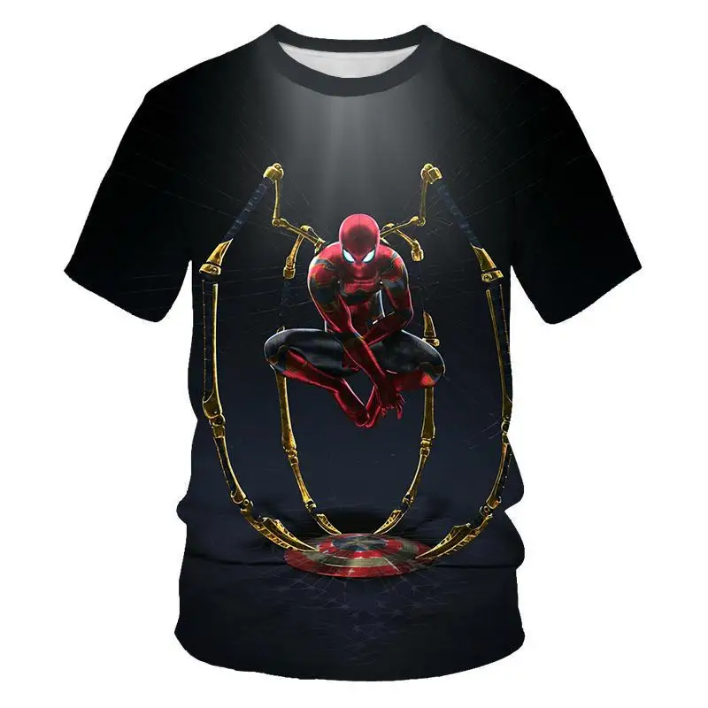 nueva pelcula Человек-паук 3D impresin camiseta nio camisa fresca camiseta ropa para nios corto manga