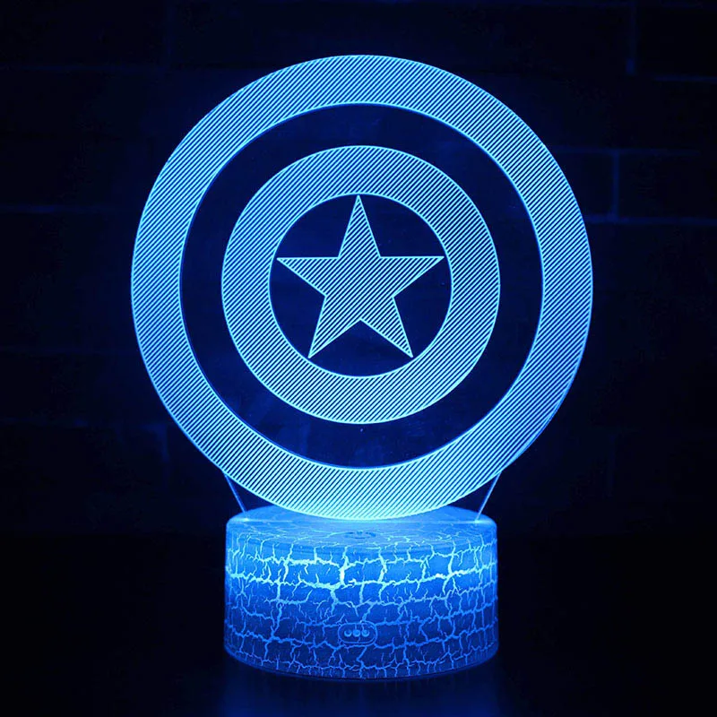 С принтами "Marvel", "Мстители", фигурка 3D Иллюзия светодиодный ночной Светильник Красочные светильник s Мстители эндшпиль "Человек-паук" Рисунок маска Железного человека модель игрушки