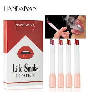 

New Type 4pcs Cigarette Shape Lipstick Matte Waterproof Long-lasting Smoke Tube Lipstick Velvet Lip Tint Makeup Cosmetis TSLM1