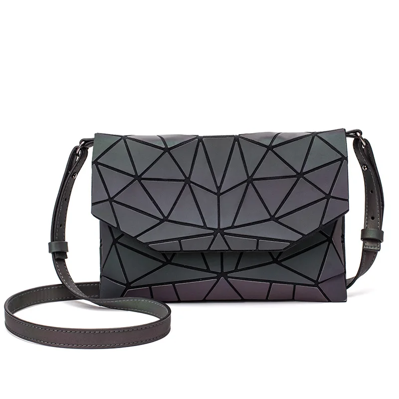 Женская сумка через плечо LOVEVOOK, наплечная сумка световой цвета для дамы, повседневная сумка на плечо с геометрической клеткой, изготовлен из специальных светоотражающих материалов - Цвет: pattern 2