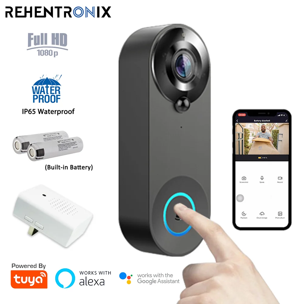 WiFi Tuya Smart Video Doorbell Camera Wireless 1080P WiFi Video Intercom Door Bell Camera Works 