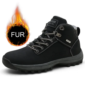 

Men Hiking Shoes Waterproof Leather Shoes Climbing & Fishing Shoes New Popular Outdoor Shoes Man High Top Winter Boots Large