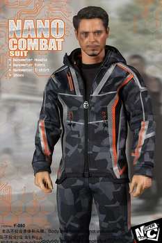 

In Stock 1/6 Male Clothes Set Tony NANO COMBAT SUIT & Shoes F-080 Model for 12inches Iron Man Tony Action Figure Accessory model