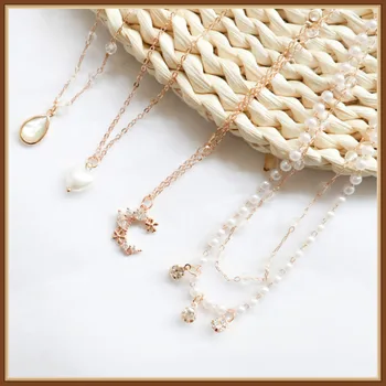 

Kpop Link Chain Choker Necklaces for Women Moon Pendants Necklace Statement Jewelry Gifts