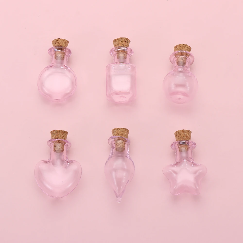 Cork Stopper 5Pcs Small Empty Glass Bottle Tiny Glass Jars Decorative Wish Jars Wedding Holiday Mini Containers glass bottles mini glass bottles mini perfume bottles