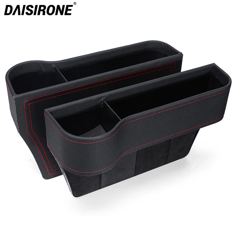 Car Organizer Seat Crevice Storage Box PU Leather Car Seat Gap Cup Holder Wallet Phone Coins Cigarette Keys Cards Case Pocket