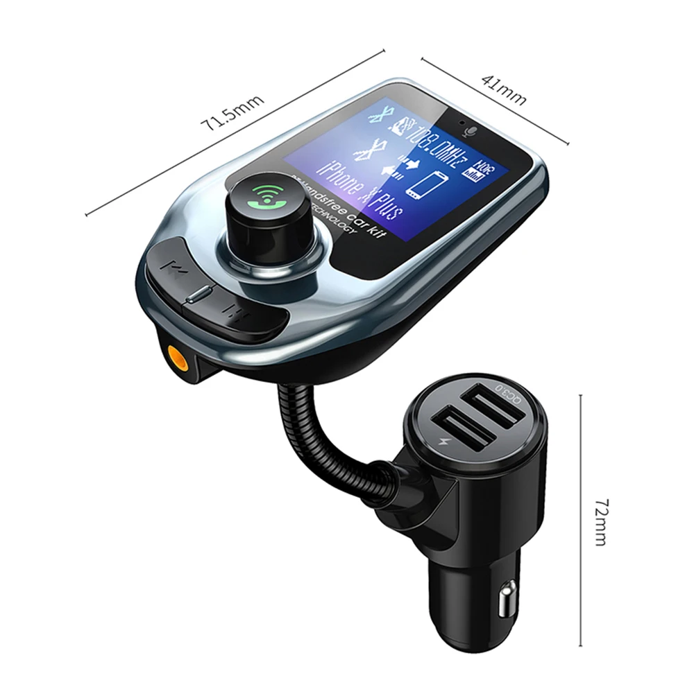 JINSERTA Bluetooth Автомобильный fm-передатчик аудио адаптер приемник беспроводной Громкая связь вольтметр автомобильный комплект TF карта AUX