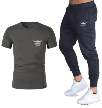 Футболка из хлопка, топ M-2XL, летняя футболка с круглым вырезом и принтом+ Повседневный Спортивный костюм