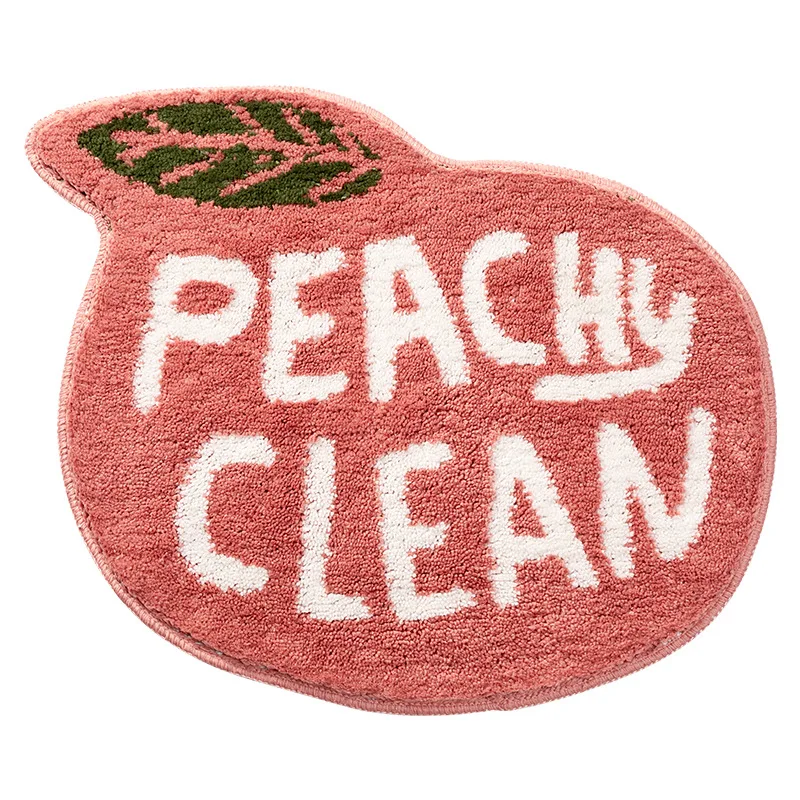 Flocking Fruit Peach Lemon Shape Home Entrance Mat Bedroom Bathroom Door Non-slip Foot Pad Flocking Fruit Peach Lemon Shape Home Entrance Mat Bedroom Bathroom Door Non-slip Foot Pad