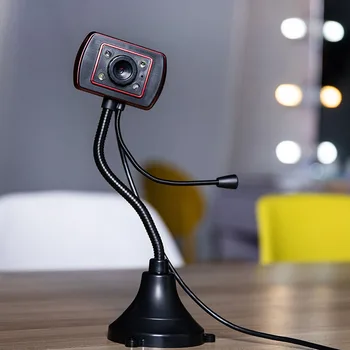 

Video Conference Webcam S620 Goose Neck HD Web Built-in Microphone USB Camera for School Office Working Ornaments