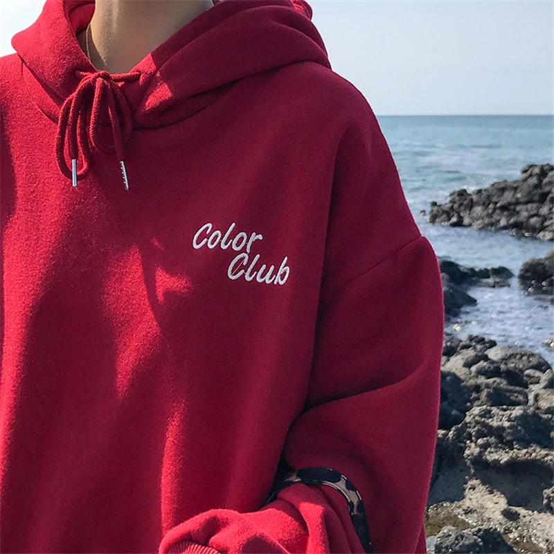 BGTEEVER Casual Letter Embroidery Women Sweatshirt Loose Pocket Female Hoodies Thicken Pullovers Sweatshirt Femme Tracksuit
