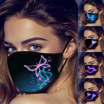 

1pc Print Mouth Masks For Protection Anti-face Fabric Facial Mask Washable Reusable Earloop Mouth Bandanas Kids Print Mask#YL5