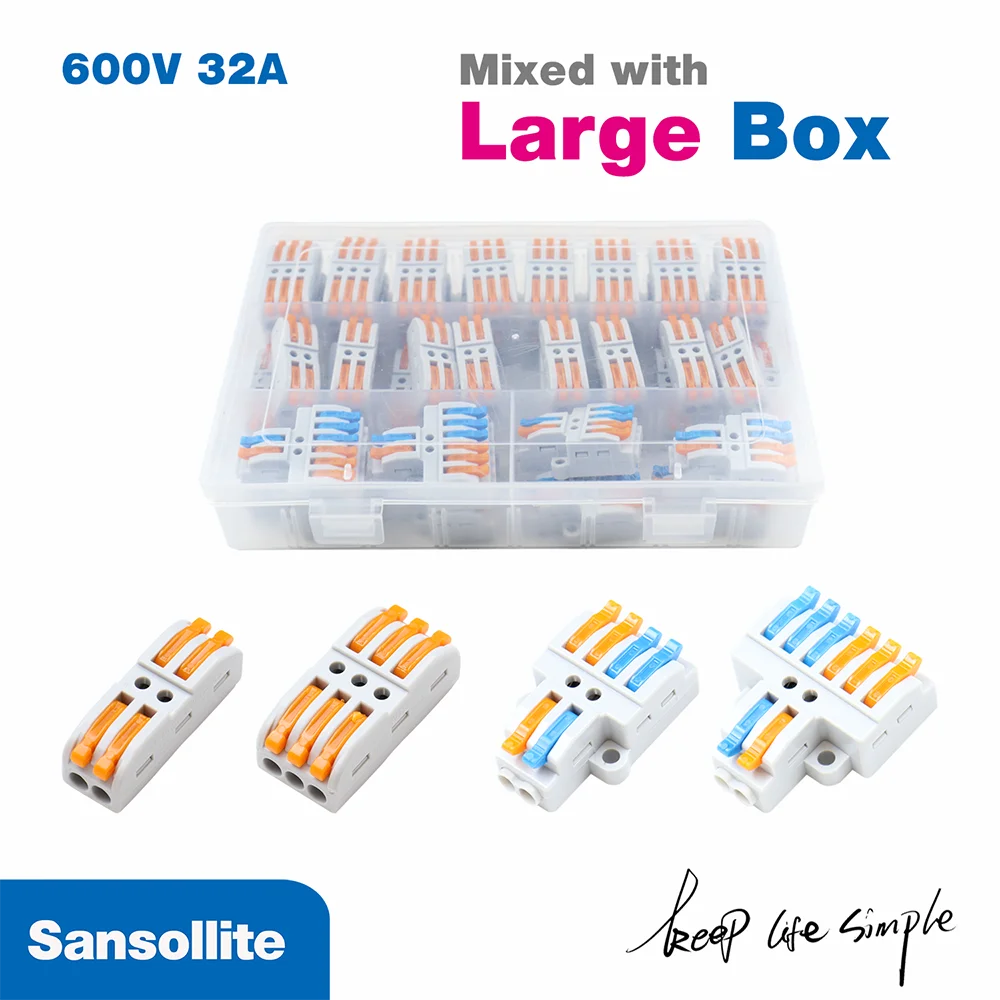 

Mixed Wire terminal Connectors Universal Compact wire connectors Spring Splicing Connector for wire Push-in Terminal Block