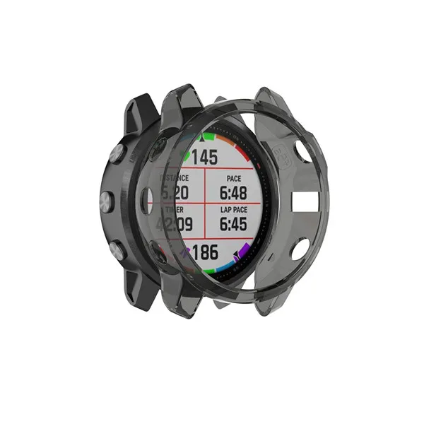 Защитный чехол s для Garmin Fenix 6 Fenix 6S 6X мягкий кристально чистый ТПУ защитный чехол рамка умные часы аксессуары оболочка - Цвет: Черный