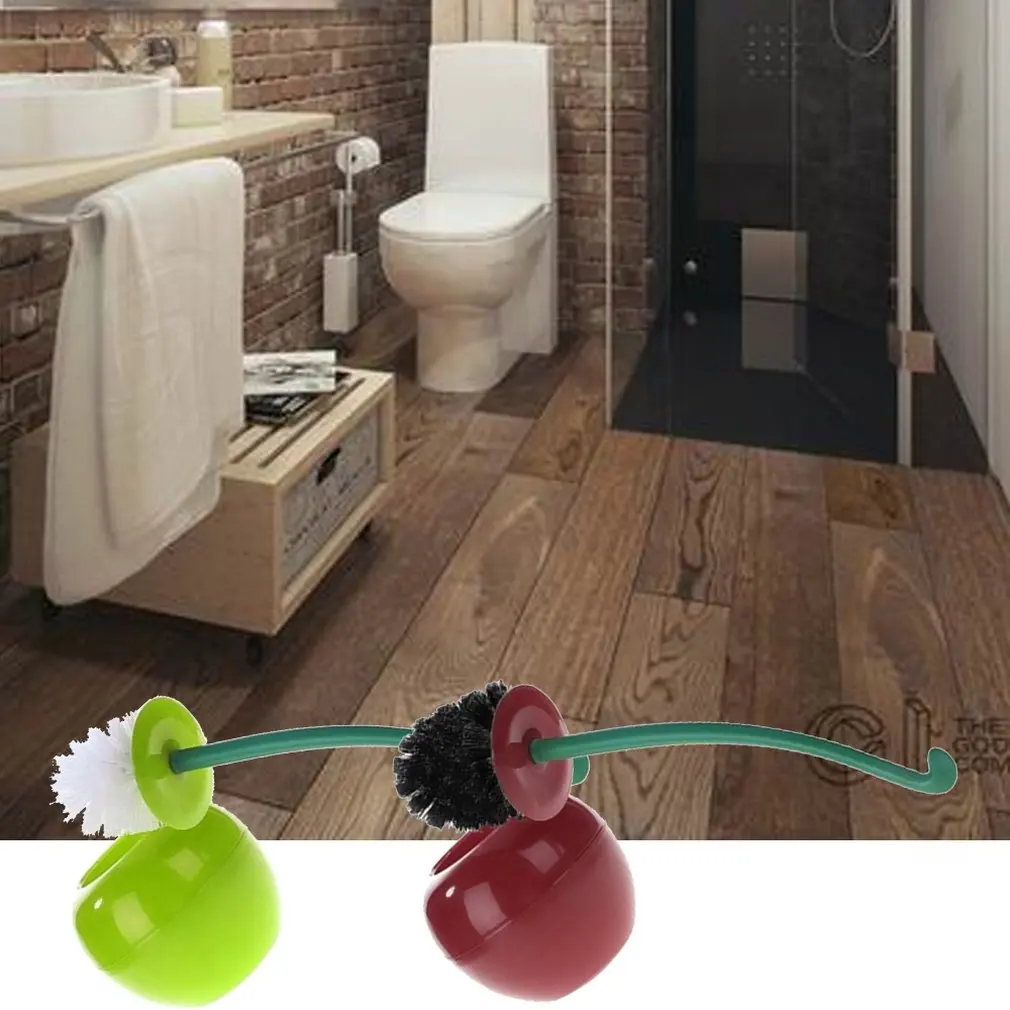 

Funny Cherry Design Toilet Bowl Brush Bathroom Cleaning Tool Holder With Base Toilet Brush Home Cleaner