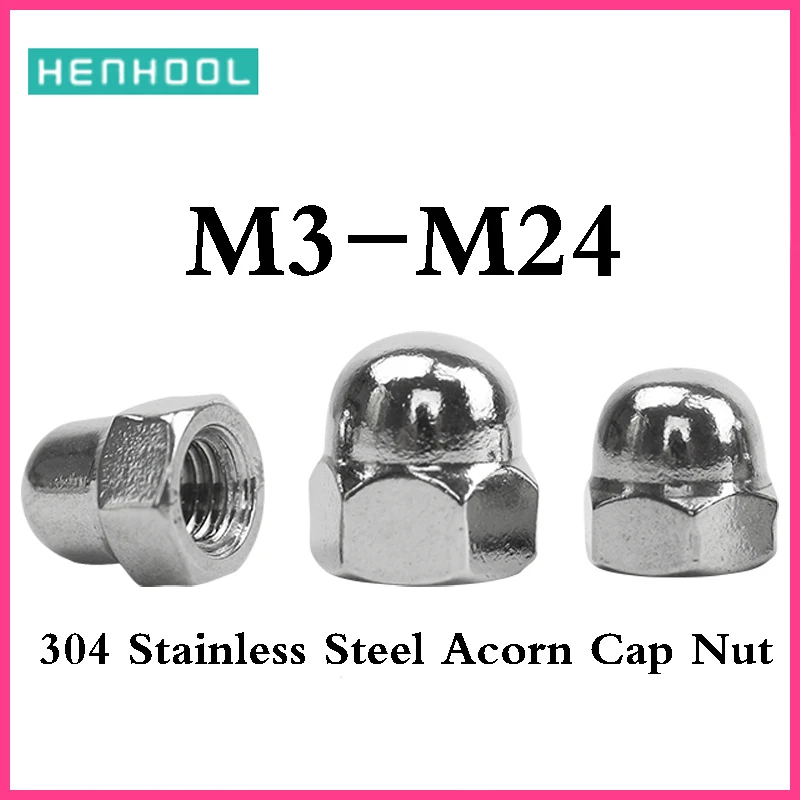 Acorn Cap Nuts Caps Covers Hex Hexagon Cover Semicircle Dome Decorative Nuts DIN1587