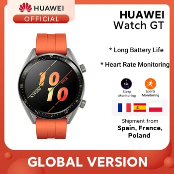 

In Stock Global Version HUAWEI Watch GT Smart Watch 1.39'' Screen 14 Days Battery Life waterproof 5ATM test Heart Rate Tracker