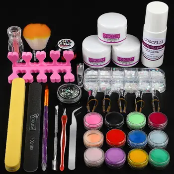 

Crystal Nail Kit All For Manicure Acrylic Powder Set Crystal Nail Liquid Acrylic liquid Portable Nail Art Tools Extension Gel